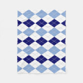 Blauwe en witte Argyle Fleece Blanket (Voorkant)