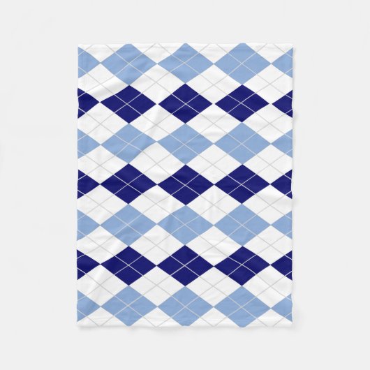 Blauwe en witte Argyle Fleece Blanket (Voorkant)