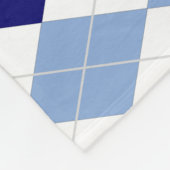 Blauwe en witte Argyle Fleece Blanket Deken (Hoek)