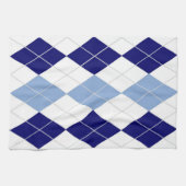 Blauwe en witte Argyle Kitchen Towel Theedoek (Horizontaal)