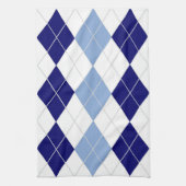 Blauwe en witte Argyle Kitchen Towel Theedoek (Verticaal)