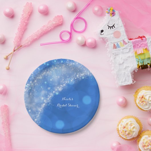 Blauwe en witte Assepoester Elke partij bij een ev Papieren Bordje (Feest)