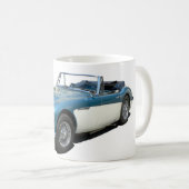 Blauwe en witte Austin Healey 3000-sportauto Koffiemok (Voorkant rechts)