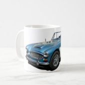 Blauwe en witte Austin Healey 3000-sportauto Koffiemok (Voorkant links)