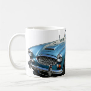 Blauwe en witte Austin Healey 3000-sportauto Koffiemok