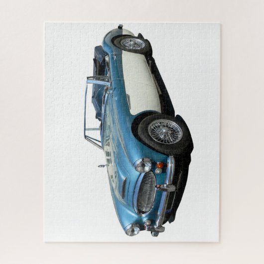 Blauwe en witte Austin Healey 3000-sportauto Legpuzzel (Verticaal)