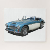 Blauwe en witte Austin Healey 3000-sportauto Legpuzzel (Horizontaal)