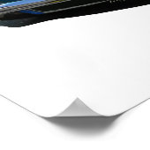 Blauwe en witte Austin Healey 3000-sportauto Poster (Hoek)