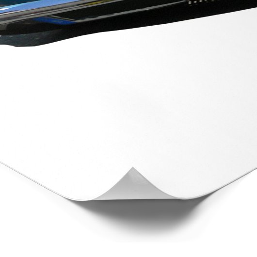 Blauwe en witte Austin Healey 3000-sportauto Poster (Hoek)