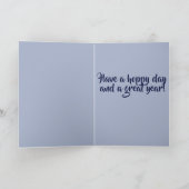 Blauwe en witte Baby Bunny Moederdag Kaart (Binnen)