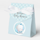 Blauwe en witte babyjongen Oerwoud Elephant Favor  Bedankdoosjes (Voorkant Zijde)