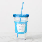 Blauwe en witte babyjongen - Verse Bijbel Acryl Drinkbeker (Achterkant)