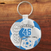 Blauwe en witte ⚽ Ball Sport Sleutelhanger (Achterkant)