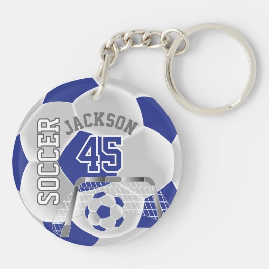 Blauwe en witte ⚽ Ball Sport Sleutelhanger (Achterkant)
