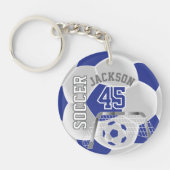 Blauwe en witte ⚽ Ball Sport Sleutelhanger (Voorkant)