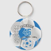 Blauwe en witte ⚽ Ball Sport Sleutelhanger (Voorkant)