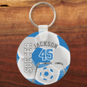 Blauwe en witte ⚽ Ball Sport Sleutelhanger (Voorkant)