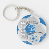 Blauwe en witte ⚽ Ball Sport Sleutelhanger (Voorkant)