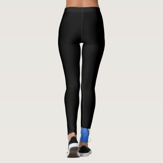 Blauwe en witte Basketball Leggings (Achterkant)