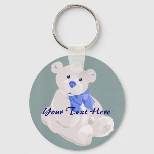 Blauwe en witte Beer Sleutelhanger
