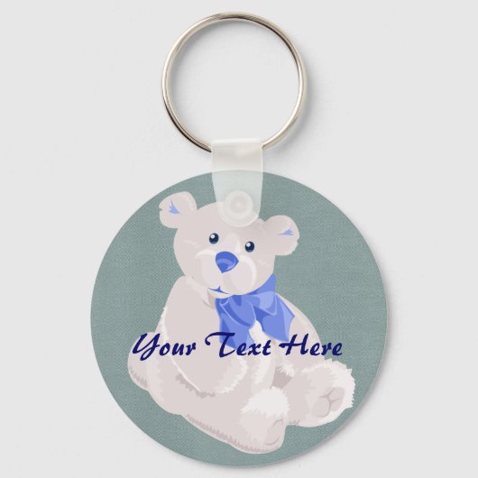 Blauwe en witte Beer Sleutelhanger (Voorkant)