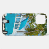 Blauwe en witte bestelwagen op het strand Case-Mate iPhone case (Achterkant (horizontaal))