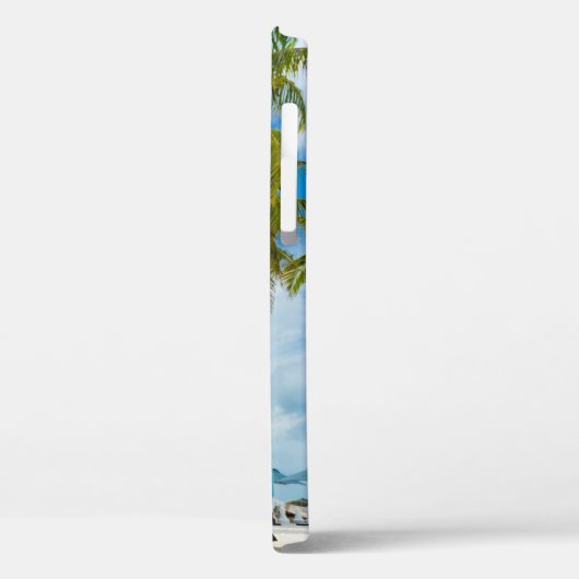 Blauwe en witte bestelwagen op het strand Case-Mate iPhone case (Achterkant / Links)