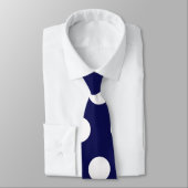 Blauwe en witte Big Polka Dot Necktie Stropdas (Gebonden)