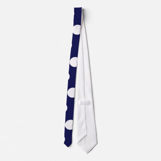 Blauwe en witte Big Polka Dot Necktie Stropdas (Achterkant)