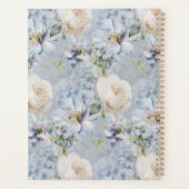 Blauwe en witte bijtende Floral Gold Lijst Wedding Planner (Achterkant)