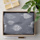 Blauwe en witte bladeren tissuepapier (Geschenk)