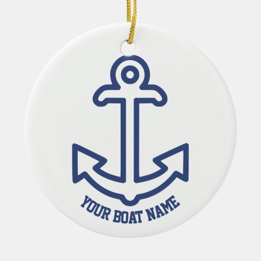 Blauwe en witte blauwe koninklijke boomanker keramisch ornament (Voorkant)