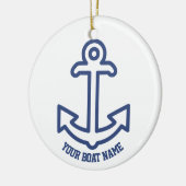 Blauwe en witte blauwe koninklijke boomanker keramisch ornament (Links)