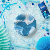 Blauwe en witte blauwe tekenmarmer papieren kommen (Feest)