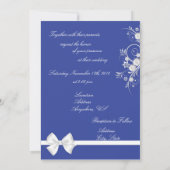 Blauwe en witte bloem Huwen bruiloft Fotouitnodigi Kaart