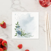 blauwe en witte bloemen botanisch servet (Insitu)