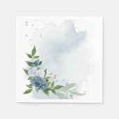 blauwe en witte bloemen botanisch servet (Voorkant)