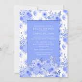 Blauwe en Witte Bloemen Bridal Shower Uitnodiging (Voorkant)