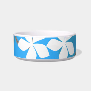 Blauwe en witte bloemen. Floral Pattern. Voerbakje