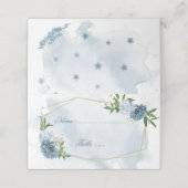 blauwe en witte bloemen groene bladeren geometrisc plaatskaartje (Buitenkant ongevouwen)