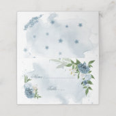 blauwe en witte bloemen groene bladeren plaatskaartje (Buitenkant ongevouwen)