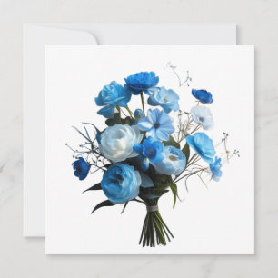 Blauwe en witte bloemen Kaart