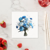 Blauwe en witte bloemen Kaart Servet (Insitu)