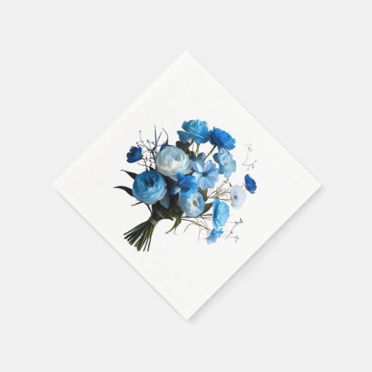 Blauwe en witte bloemen Kaart Servet (Hoek)