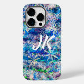 Blauwe en Witte Bloemen of Snowflakes Case-Mate iPhone Case (Achterkant)