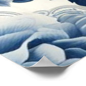 Blauwe en witte bloemen poster (Hoek)