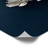 Blauwe en witte bloemen poster (Hoek)