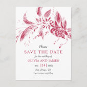 Blauwe en witte bloemen Save the Date Briefkaart (Voorkant)