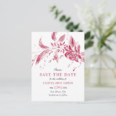 Blauwe en witte bloemen Save the Date Briefkaart (Staand voorkant)