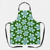 Blauwe en witte bloemen schort (Voorkant)